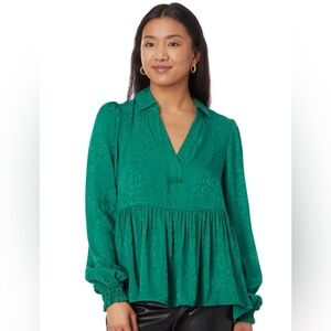 Lilly Pulitzer Jaylene Evergreen Animal Pattern Long Sleeve Jacquard Top 12